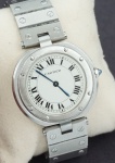 Relógio Cartier - Quartz em aço caixa 33mm. Razoável estado de conservação, estojo original.