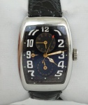 Relógio Dubey & Schaldenbrand Aerodyn Duo, caixa em aço 32,5 x 44 mm, pulseira de couro preto, em perfeito estado.