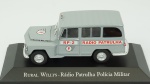 Rural Willys Radio Patrulha Policia Militar. Acondicionado em caixa de acrílico.Comprimento 10 cm.
