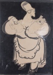 DANIEL AZULAY - "Paz no Oriente Médio"  Desenho original, Ultima Hora,  ecoline bico de pena, medindo 27,5x36,5 cm.  Preço de avaliação R$ 500,00