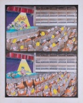DANIEL AZULAY - "Assalto no Teatro" Desenho original p/ Revista Manchete ,  ecoline bico de pena, medindo 36,5x44,5 cm. Preço de avaliação R$ 500,00