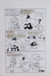 DANIEL AZULAY - Desenho original p/ Revista Block - Infanto Juvenil - Gilda o Tricô - Bico de pena, medindo 30x43 cm. Preço de avaliação R$ 250,00
