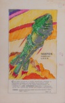 DANIEL AZULAY - Ilustração Vostok , desenho original e arte final colorida em papel vegetal , medindo 19.5x30.5 cm. Preço de avaliação R$ 150,00