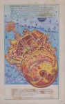 DANIEL AZULAY - Ilustração Soyuz, desenho original e arte final colorida em papel vegetal ,de 10/12/80, medindo 17x27 cm. Preço de avaliação R$ 150,00