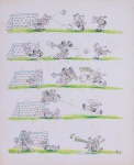 DANIEL AZULAY - " Futebol" Desenho original p/ Revista Manchete, bico de pena.  Preço de avaliação R$ 500,00