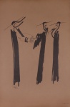 DANIEL AZULAY -  " Distração"  Série Jerusalém, reprodução em papel craft, med 35,5 x 53 cm . Preço de avaliação R$ 250,00