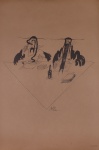 DANIEL AZULAY -  " Na mesa"  Série Jerusalém, reprodução em papel craft, med 35,5 x 53 cm . Preço de avaliação R$ 250,00