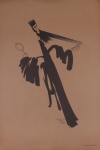 DANIEL AZULAY -  " Aventura com o pente"  Série Jerusalém, reprodução em papel craft, med 35,5 x 53 cm . Preço de avaliação R$ 250,00