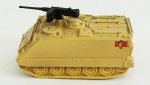 Miniatura tanque de guerra - M113 Carrier, em plástico, medida 9 x 5 cm, acompanha caixa de acrílico medida 7 x 10 x 5 cm.