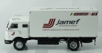 Miniatura caminhão - Caminhão Mercedes Benz Lp-331 Jamef Encomendas Urgentes, escala 1/43, acompanha caixa de acrílico medida 10,5 x 23 x 9,5 cm.