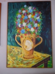 AUGUSTO HERKENHOFF. " Vaso de flores", óleo s/ tela, 122 x 180 cm. Assinado e datado 2005 no CID e no verso.