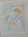 SALVADOR DALI - " Auto retrato" serigrafia 45/175, assinado de próprio punho e marca em relevo da Galeria Yayol- Tokio - Japão, medindo 64x50 cm, c/ moldura 89x74 cm