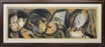 RUBENS GERCHMAN (1942 - 2008). " Série do beijo",óleo s/tela, med. 70 x 2120 cm. Assinado cid e no verso datado 96/97.