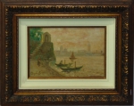 ANGELO CANNONE. "Venezia antiga", óleo s/tela, 20 x 30 cm. Assinado no cie