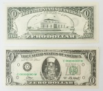 CILDO MEIRELES. "Zero Dollar", duas notas , litografia offset s/papel, 1984. Sem moldura.