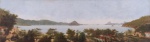 N. FACCHINETTI. "Baía da Guanabara", óleo s/tela, 50  x 180 cm. Assinado e datado no CID.