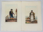 Duas gravuras de Debret , coloridas,  medindo 54 x 35 cm. Sem moldura.
