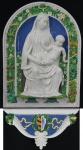 Imponentes placas de cerâmica vitrificada em esmaltes policrômicos. Itália , século XX. Medidas 141 x 80 x 16 cm de altura.