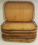 Lote composto de 12 cestas em bambu e vime, medidas 50 x 34 cm. OBS: RETIRADA NO LOCAL AV ATLANTICA