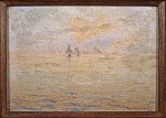 CASTAGNETO - " Marinha" óleo s/ cartão, medindo 16 x 22 cm, assinado no CID