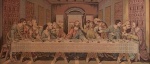 Tapeçaria representando Santa Ceia, medindo 70 x 163 cm. Emoldurada, 82 x 174 cm.