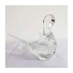 Pássaro em vidro de Murano , decorado com bolhas sopradas em sua parte interna.Medidas 10 x 13 cm