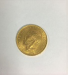 Moeda em ouro 22k, libra esterlina, ano 1916 - Rei George V (1910-1936), peso 7.9 gr, diâmetro 22mm