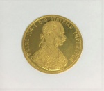 Moeda de ouro 22k, austríaca 4 ducado - 1915, Coroa Austro Húngara (1892-1918) -Soberano Francisco José I,  peso 14 gr, diâmetro 40 mmm