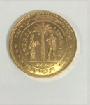 Medalha em ouro, Medalha israelense, comemorativa do 10 º aniversário da libertação de Judea - 1ª medalha feita pelo Estado de Israel 1958, ouro .917 peso 15 gr diâmetro 27 mm