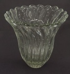 Grande vaso de cristal de Murano, transparente. Alt. 30 cm.