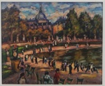 SERGIO TELLES . "Paisagem de Paris"m óleo s/tela colado , 50 x 60 cm. Assinado e datado no CID, 2009. Emoldurado, 87 x 95 cm.