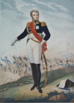 Henri Gatien Bertrand - (28/03/1773 - 31/01/1844) - General do Império, gravura colorida antiga, gravado por Charon depois de Aubry e publicado por Jean. Medida 58 x 42 cm, sem moldura.(Algumas manchas)