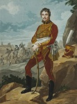 François Severin Marceau - (01/03/1769 - 21/09/1796) - General do Império, gravura colorida antiga, gravado por Charon depois de Aubry e publicado por Jean. Medida 58 x 42 cm, sem moldura.(Algumas manchas)