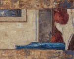 JOSE PAULO MOREIRA DA FONSECA. "Maçãs e garrafa azul", óleo s/tela,  27 x   cm .Assinado cid e verso. (04754).