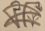 DIMITRI ISMAILOVITCH."Fita e flor", pastel s/papel,  34,5 x 49 cm. Assinado cid , datado 1964.(05086).