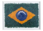 ZILANDO FREITAS. "Bandeira do Brasil", tecido e arame, 104 x 140 cm. Sem assinatura, datado 2007. (06497).