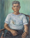 WIM VAN DIJK. "Auto retrato", óleo s/tela, 75 x 61 cm. Assinado cie, datado 60. (02681).