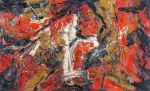 WLADIMYR JUNG. "Sem titulo",óleo s/tela, 110 x 180 cm. Assinado no verso e datdo 2008. (09672)