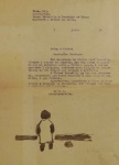 PANCETTI - Desenho em sanguinea, sobre carta ao gerente da casa Cavalier, o Sr Daniel Pereira ao Sr Cavalheiro - Salvador - Bahia, em 7 de julho de 74, medindo 34x21 cm, emoldurado c/ vidro 46x34 cm