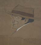NESTOR - Retrato de Angione Costa, desenho, assinado e datado de 931, medindo 40x30 cm, emoldurado c/ vidro 43x33 cm