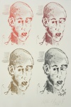 CILDO MEIRELES. "Auto retrato aos 16 anos", gravura em talho-doce, 31 x 22 cm. Assinado e datado na chapa, 1964, e assinado e datado de próprio punho , 2011.