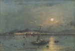A. COPOLLA - "Paisagem c/ barcos", aquarela, medindo 34 x 52cm e com moldura com vidro 64 x 83cm. Assinado no CID. Estado considerado bom.