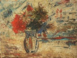 JOSÉ BARBOSA. "Vaso de Flores", óleo s/ tela, 49 x 67cm s/ moldura, assinado no CID, no estado.