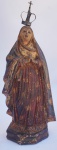 NOSSA SENHORA DAS DORES. Imagem em madeira entalhada e policromada, com coroa em metal,  altura total 41