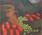 PAULO REIS. "Maçãs e Frutas", óleo s/ tela, assinado e datado 86 no CID, medindo 46 x 55 cm s/ moldura. No estado, apresentando pequeno rasgo na tela.