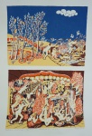 TOBIAS. "Paraíso e Inferno", 86/200 - II 36/50, assinado e datado 1974, medindo 66 x 48 cm, sem moldura.