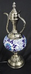 Luminária marroquina em metal e mosaico na tonalidade marrom. Alt. 38 cm.