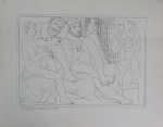 PABLO PICASSO. "Suite Vollard nº 19", água forte, 22 x 28 cm. Editado S.P.A.D.E.M.- Paris. Impresso por Velarg Gerd Hatge.