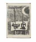 JOSE CALALLENO - "sem título" serigrafia, tiragem 114/170, medindo 49x35 cm, com vidro, assinado e numerado