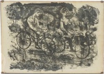 G. OCHOA- casal de bicicleta, serigrafia, tiragem 54/170, medindo 35x49 cm, c/ vidro ( lascado) assinado e numerado